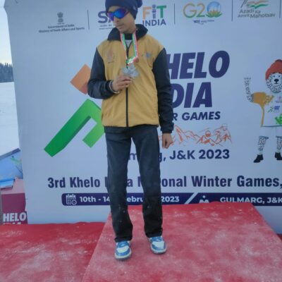 winning Silver Medal in Ice Skating Competition in 3rd Khelo India National Winter Games